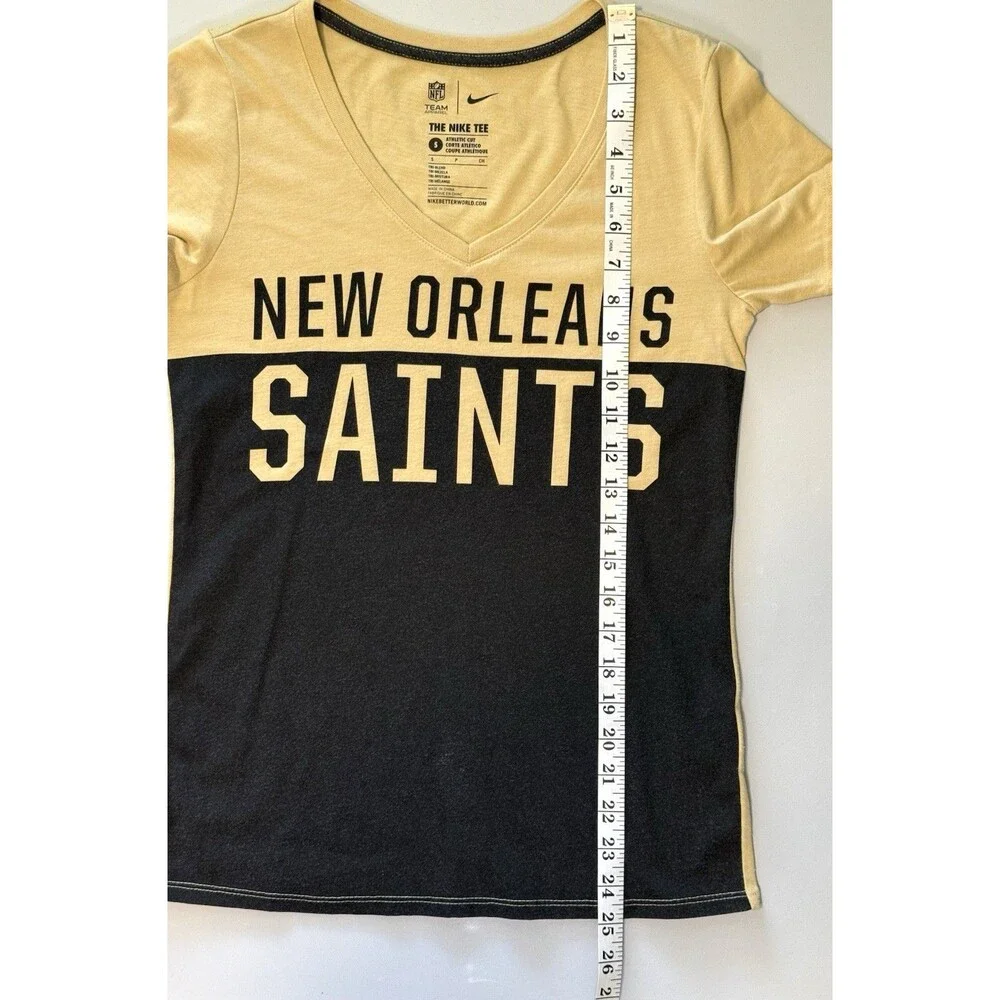 Nike Women's NFL New Orleans Saints Tee Small Black Gold Athletic Cut